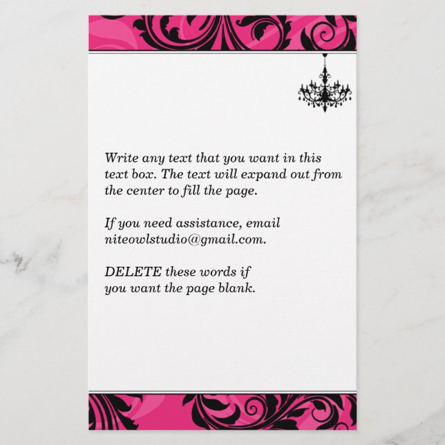 Papelería Rosa, Negro, Lámpara Blanca, Estacionamiento De De (Anverso)
