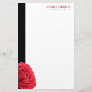 Papelería Rosa rojo con acento negro