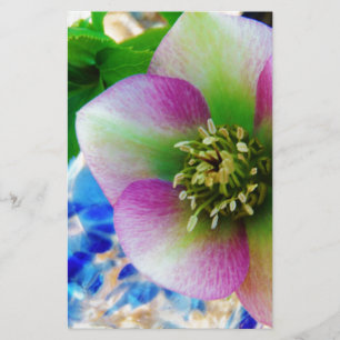 Papelería Rosa rosa de Cuaresma bola de vidrio azul