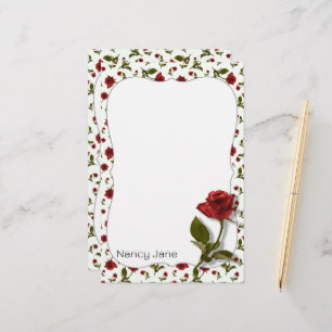 Papelería Rosa y Estem Rojo - Patrón de fotografía floral