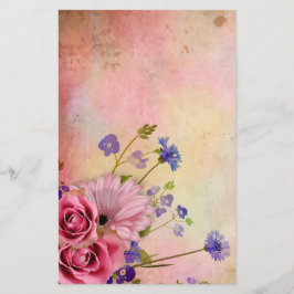 Papelería Rosa y flor salvaje