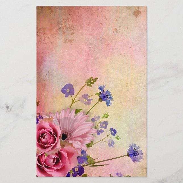 Papelería Rosa y flor salvaje (Anverso)