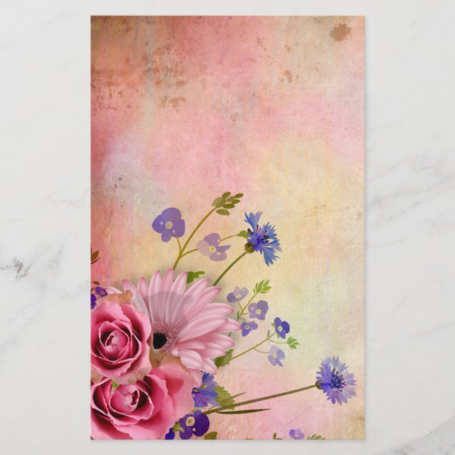 Papelería Rosa y flor salvaje (Anverso)