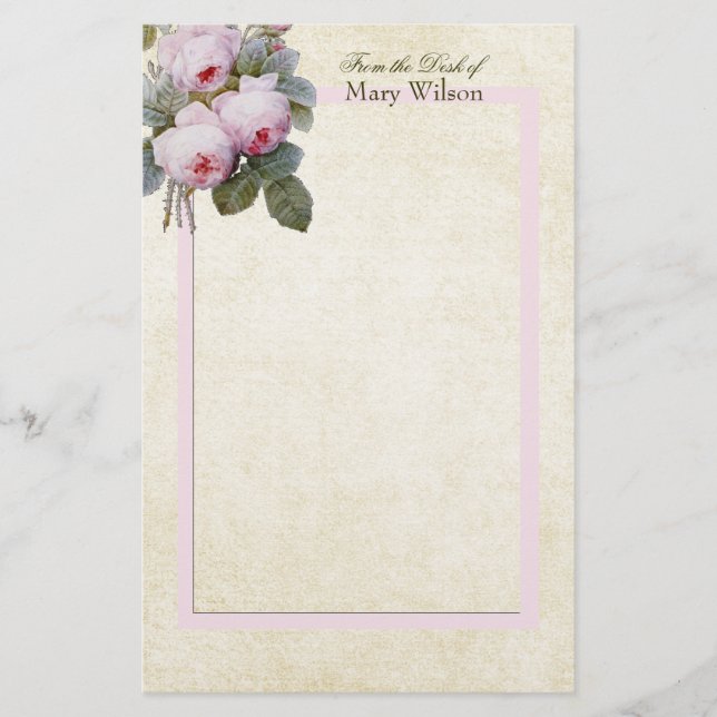 Papelería Rosas borbones ingleses Personalizado Bouquet Pers (Anverso)