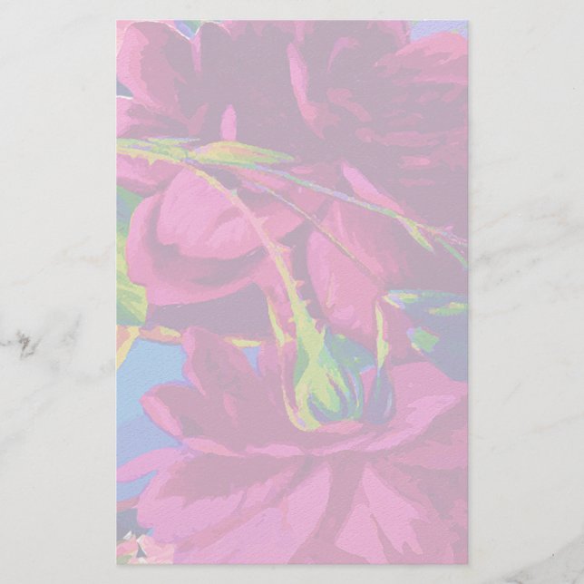 Papelería Rosas de Fuchsia (Anverso)