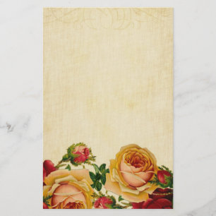 Papelería Rosas de la época en el pergamino