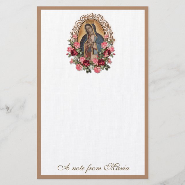 Papelería Rosas de la Virgen Católica María Guadalupe (Anverso)