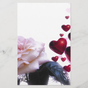 Papelería Rosas del corazón del amor florecen flores destruy