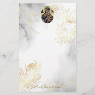 Papelería Rosas etéreos de la línea de oro cristianos ortodo