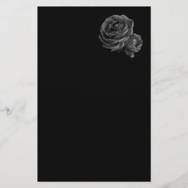 Papelería Rosas negras góticas (Anverso)