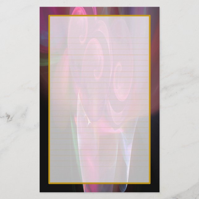 Papelería Rosas rosados en efectos de escritorio alineados (Anverso)