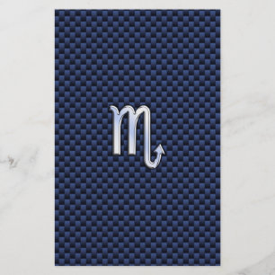 Papelería Rótulo cromado Scorpio Zodiac sobre fibra de carbo