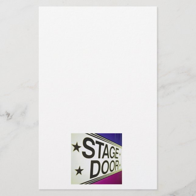 Papelería Rótulo de la puerta de etapa del teatro (Anverso)