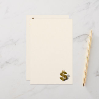 Papelería Rótulo del dólar dorado