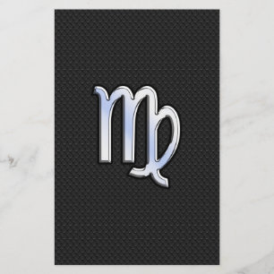 Papelería Rótulo del zodiaco del virgo del cromo en estilo