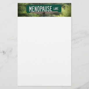 Papelería Rótulo Menopause Lane para una buena risa