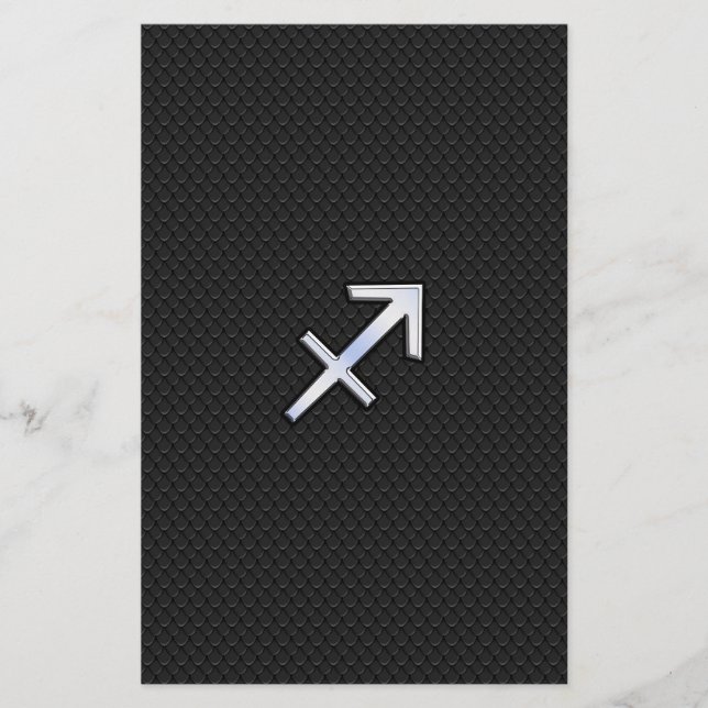 Papelería Rótulo Sagittarius Zodiac sobre decoración de piel (Anverso)
