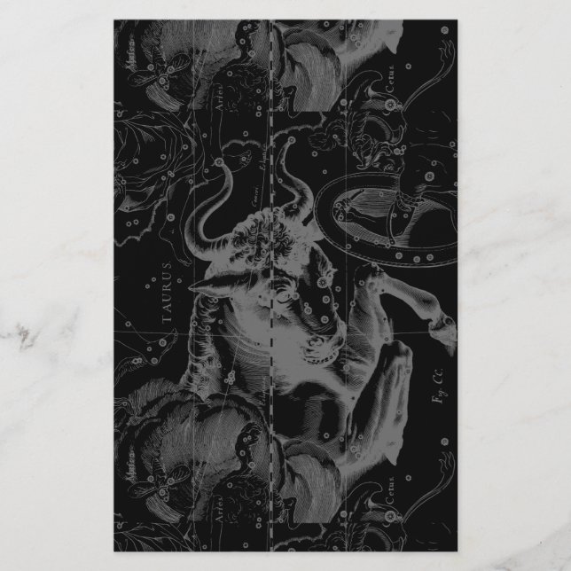 Papelería Rótulo Taurus Constellation Hevelius alrededor de  (Anverso)