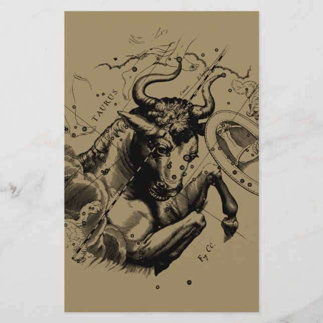 Papelería Rótulo Taurus Constellation Hevelius alrededor de  (Anverso)