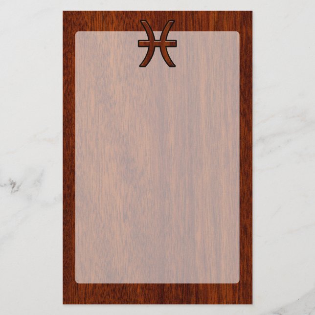 Papelería Rótulo Zodiac Estilo de grano de madera rico de ca (Anverso)