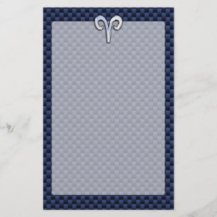 Papelería Rótulo Zodiac Silver Aries Impresión de fibra de c