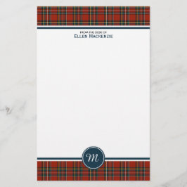 Papelería Royal Stewart Tartán Classic Red Place Monograma
