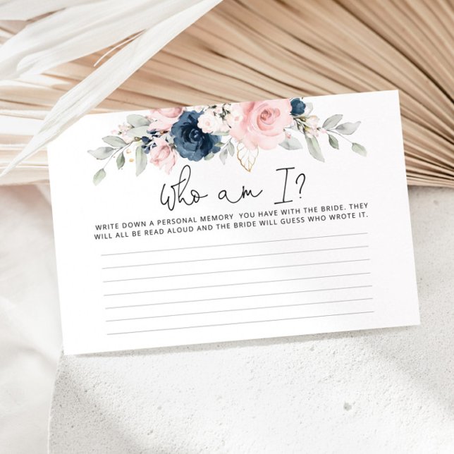 Papelería Rubor floral navy ¿Quién soy? juego de ducha de no (Subido por el creador)
