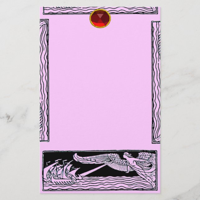 Papelería RUBY DE VIAJE ANTIGUO, rosa (Anverso)