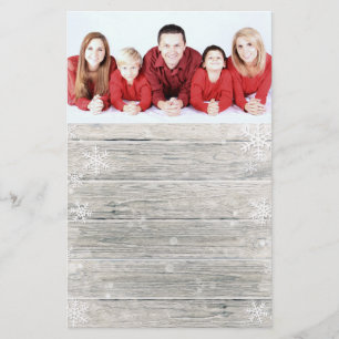 Papelería Rustic Wood Merry Christmas Photo - Stationery
