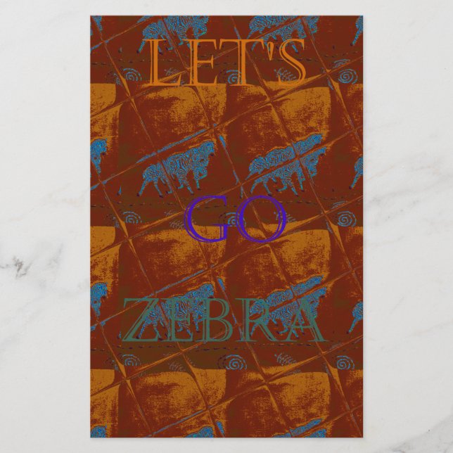 Papelería Safari de Savannah dejemos ir a Zebra Hakuna Matat (Anverso)