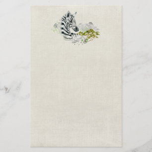 Papelería Safari Zebra Salvaje Exótico Animal En Acuarelas
