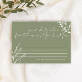 Papelería Sage Green Flowers Date Night Idea Shower Game