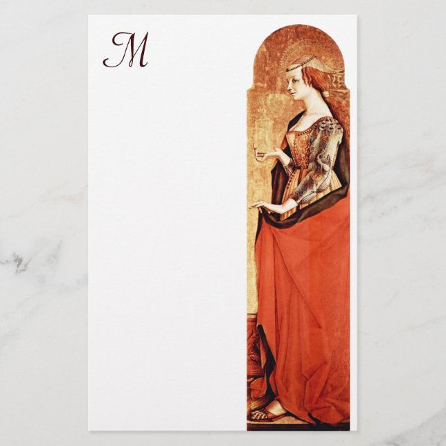 Papelería SAINT MARY MAGDALENE MONOGRAM Oro, rojo, blanco (Anverso)