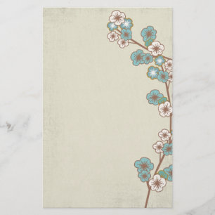 Papelería Sakura azul florece los efectos de escritorio