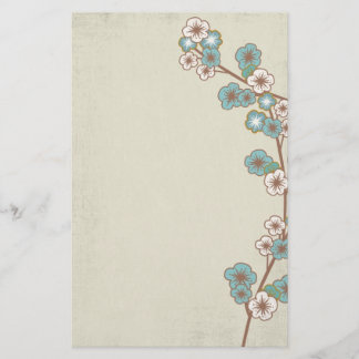 Papelería Sakura azul florece los efectos de escritorio