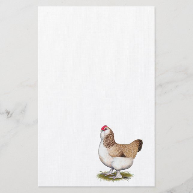 Papelería Salmon Faverolle Hen (Anverso)