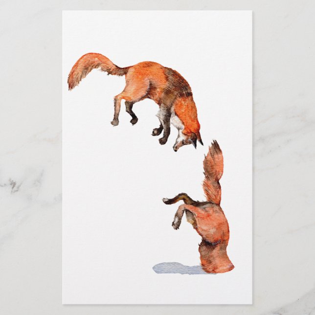 Papelería Saltando Fox Roja (Anverso)