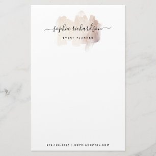 Papelería Salto de pincel de moda   Faux Rosa Gold sobre Whi