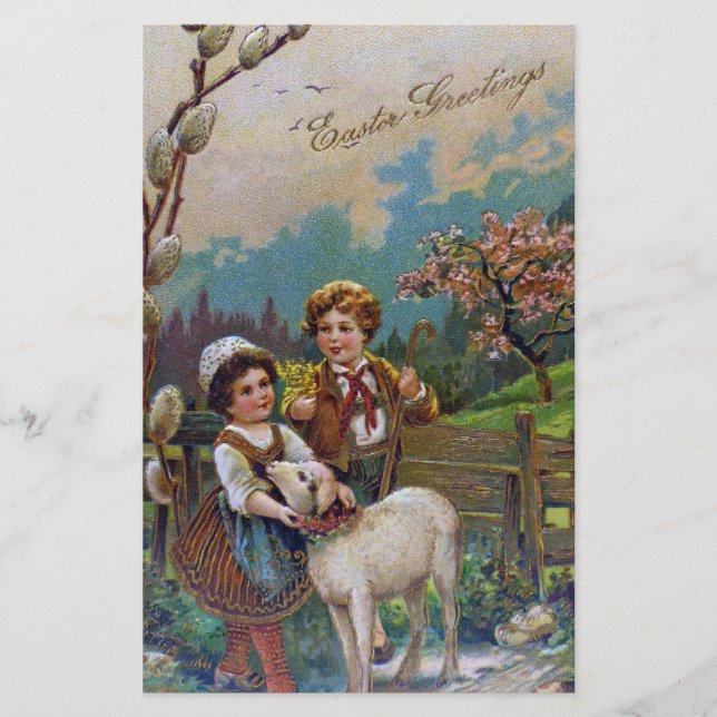 Papelería Saludos de Pascua 1908 (Anverso)