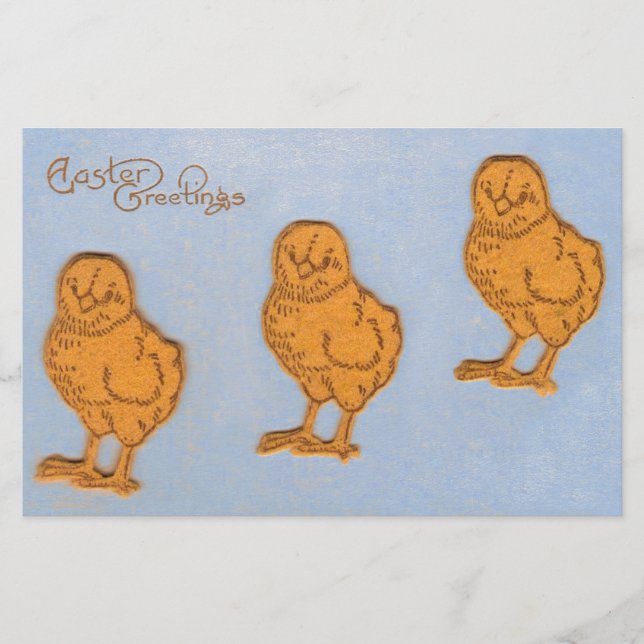 Papelería Saludos de Pascua chicharrones en azul (Anverso)