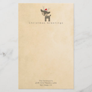 Papelería Saludos navideños al venado en un Personalizado de
