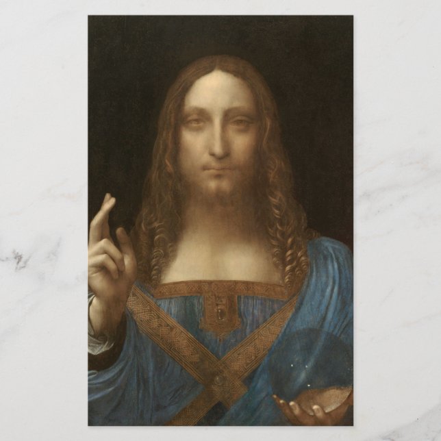 Papelería Salvator Mundi (Salvador del Mundo) (da Vinci) (Anverso)