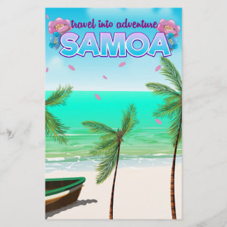 Papelería Samoa "viaja hacia la aventura" póster de viaje.