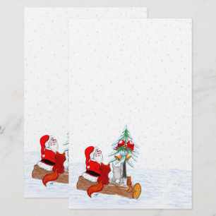 Papelería Santa Claus con Fox de Conejo y Squirrel