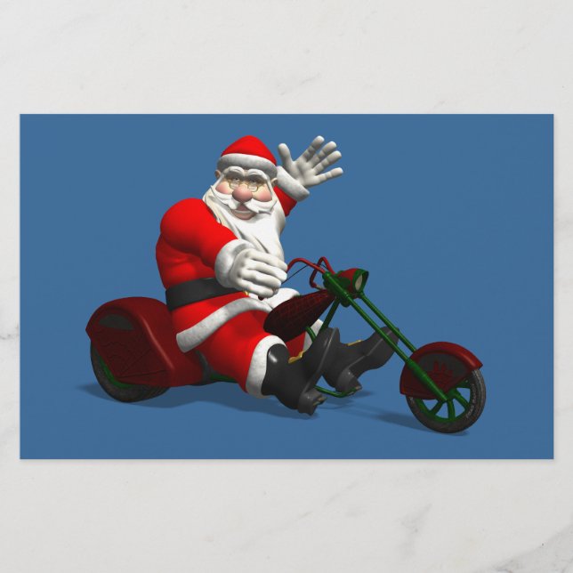 Papelería Santa Claus En Trike (Anverso)