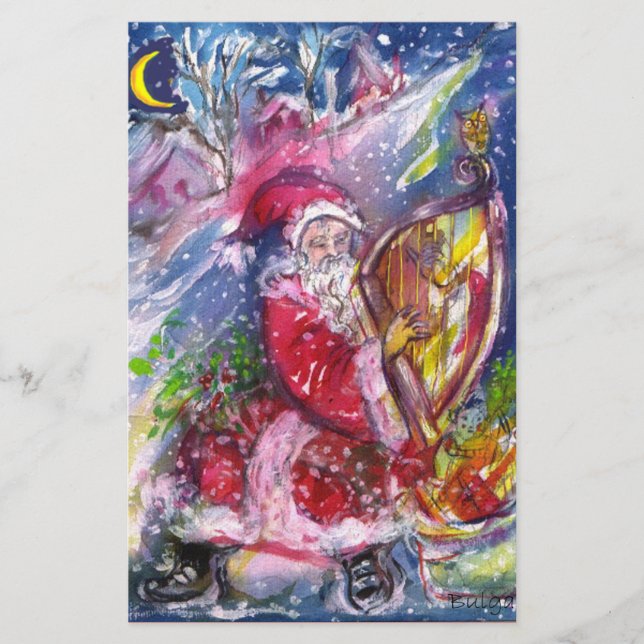 Papelería SANTA CLAUS JUGANDO HARP EN Navidades DE LUZ DE MO (Anverso)