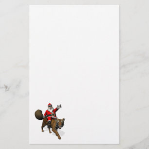 Papelería Santa Claus montando un tigre