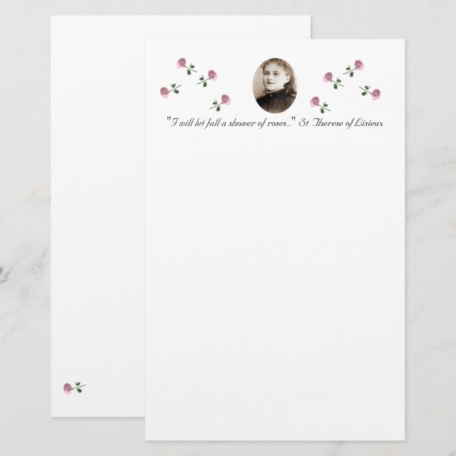 Papelería Santa Teresa de Lisieieux (Anverso / Reverso)