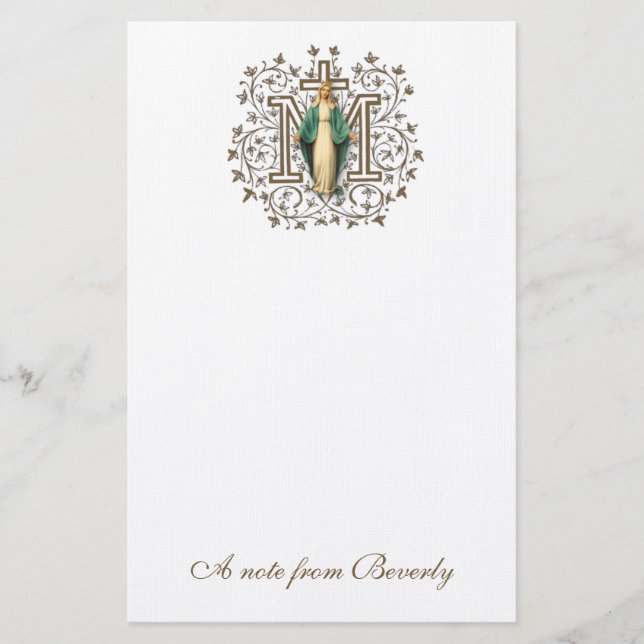 Papelería Santa Virgen María cruza la religión (Anverso)