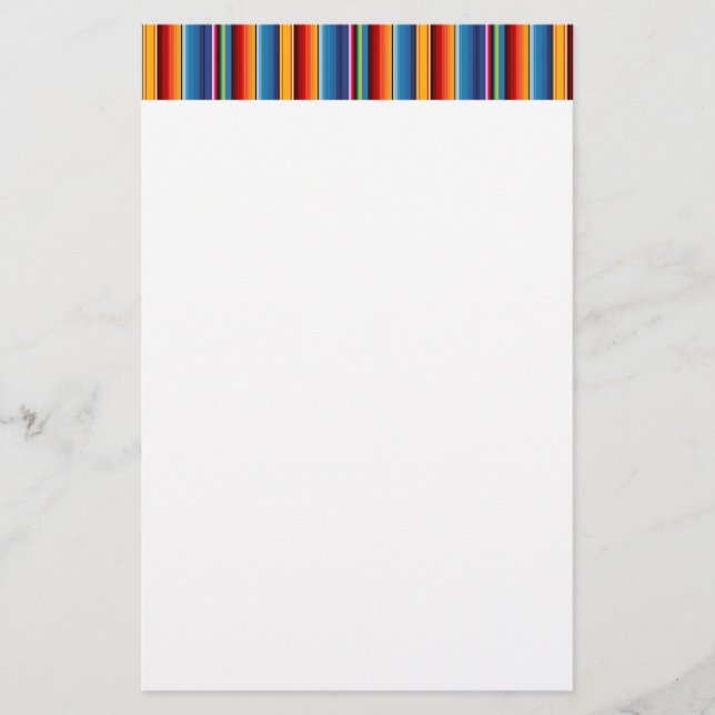 Papelería Sarape rojo mexicano de oro azul (Anverso)